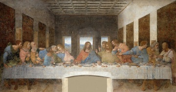 The room’s perspective lines converge at Christ.