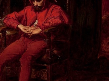 The dark chair encloses him, alone inside the royal palace.